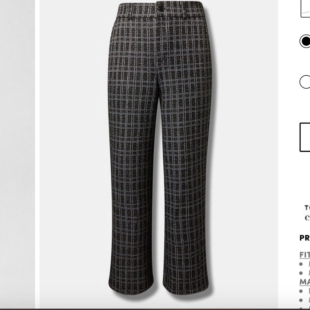 Torrid Pull-On Wide Leg Boucle High Rise Pant size 18